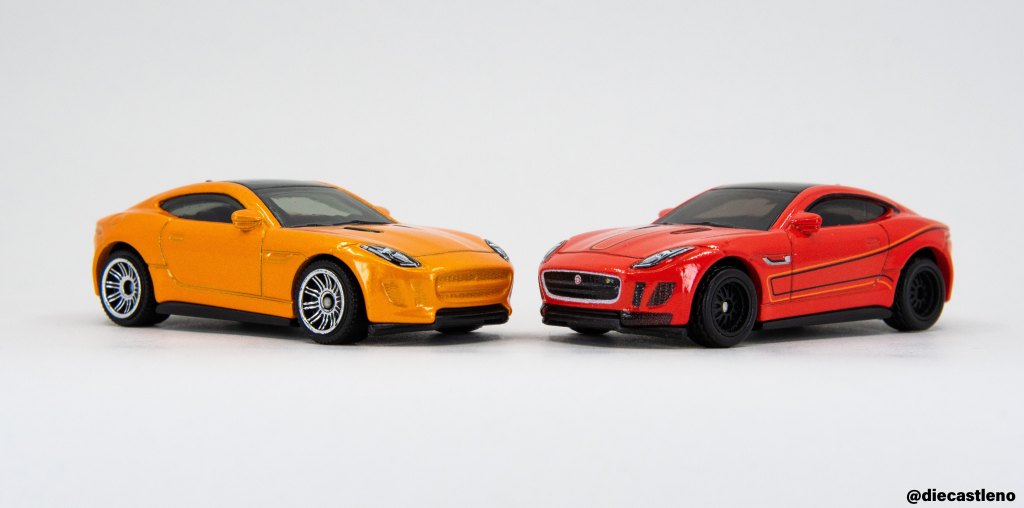 Mainline and Collector series Matchbox Jaguar F-Types in Orage