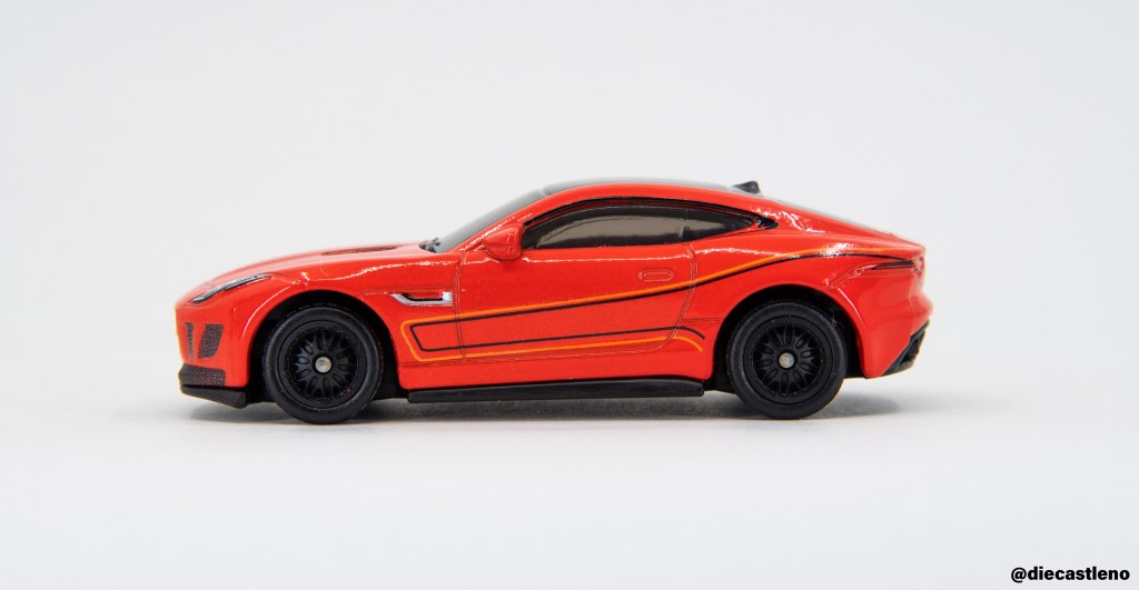 Side view of Matchbox Collector series Jaguar F-Type